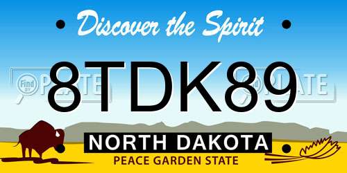 8TDK89 North Dakota License Plate