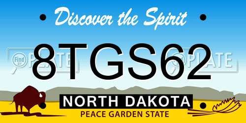 8TGS62 North Dakota License Plate