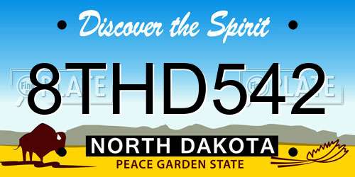 8THD542 North Dakota License Plate