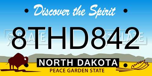 8THD842 North Dakota License Plate