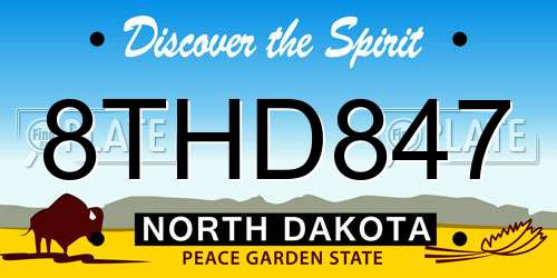 8THD847 North Dakota License Plate