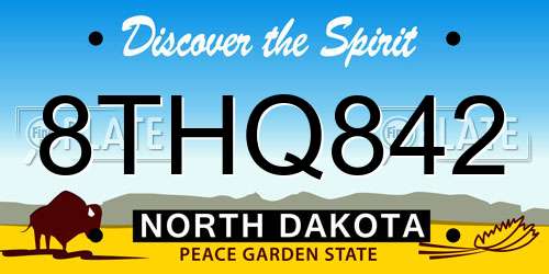 8THQ842 North Dakota License Plate