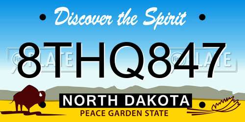 8THQ847 North Dakota License Plate