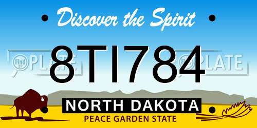 8TI784 North Dakota License Plate