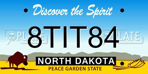 8TIT84 North Dakota License Plate