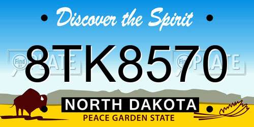 8TK8570 North Dakota License Plate