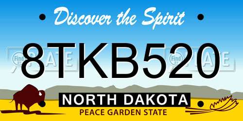8TKB520 North Dakota License Plate