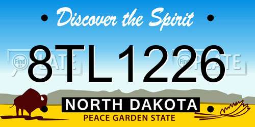 8TL1226 North Dakota License Plate