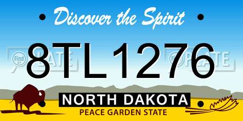 8TL1276 North Dakota License Plate
