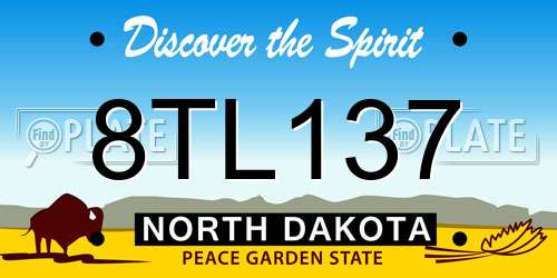 8TL137 North Dakota License Plate
