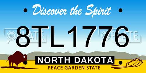8TL1776 North Dakota License Plate