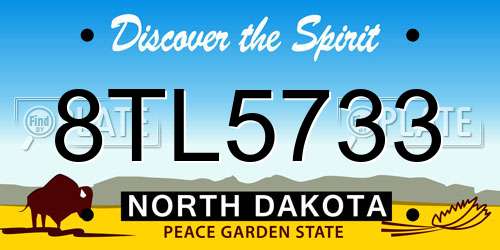 8TL5733 North Dakota License Plate