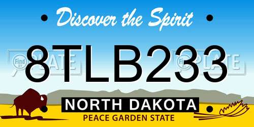 8TLB233 North Dakota License Plate