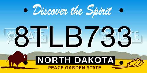8TLB733 North Dakota License Plate