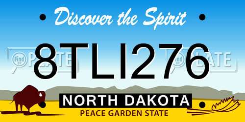 8TLI276 North Dakota License Plate