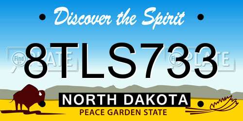 8TLS733 North Dakota License Plate