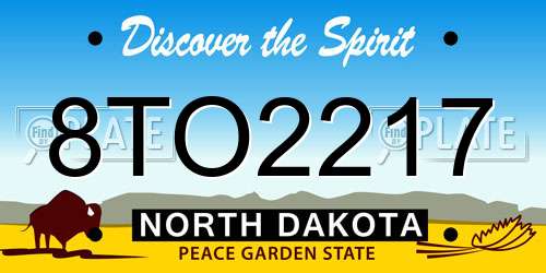 8TO2217 North Dakota License Plate