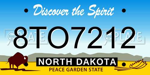 8TO7212 North Dakota License Plate