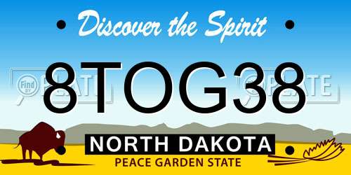 8TOG38 North Dakota License Plate