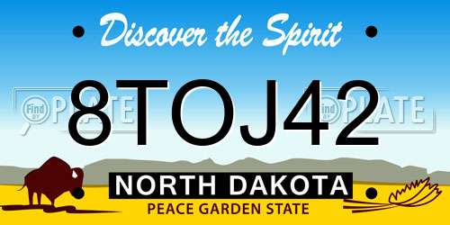 8TOJ42 North Dakota License Plate