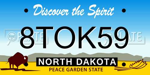 8TOK59 North Dakota License Plate