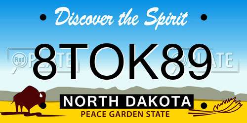 8TOK89 North Dakota License Plate
