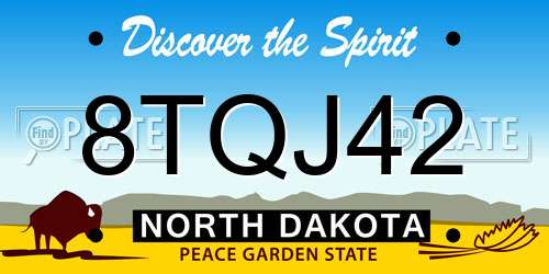8TQJ42 North Dakota License Plate