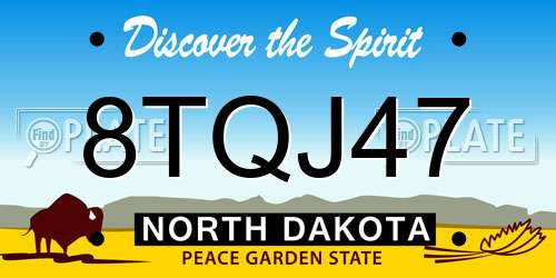 8TQJ47 North Dakota License Plate