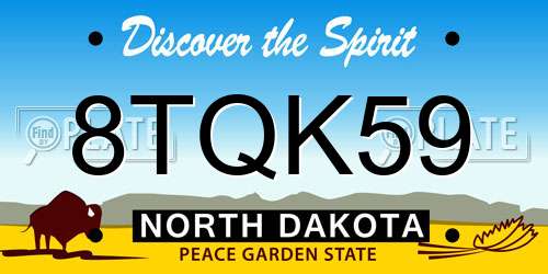 8TQK59 North Dakota License Plate