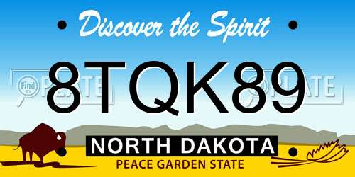 8TQK89 North Dakota License Plate