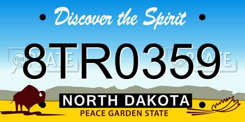 8TR0359 North Dakota License Plate
