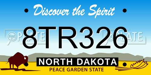 8TR326 North Dakota License Plate