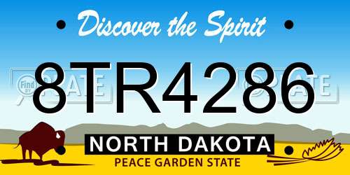 8TR4286 North Dakota License Plate