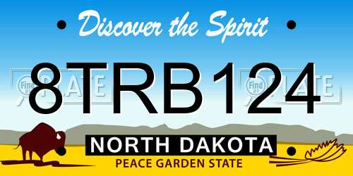 8TRB124 North Dakota License Plate