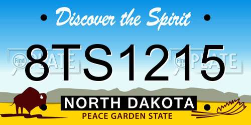 8TS1215 North Dakota License Plate
