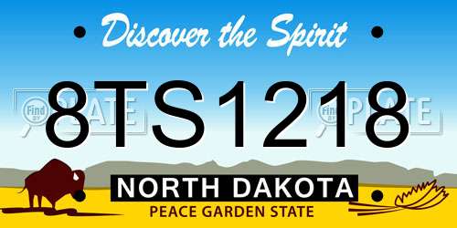 8TS1218 North Dakota License Plate