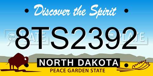 8TS2392 North Dakota License Plate