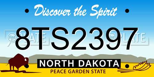 8TS2397 North Dakota License Plate