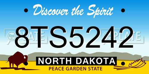 8TS5242 North Dakota License Plate