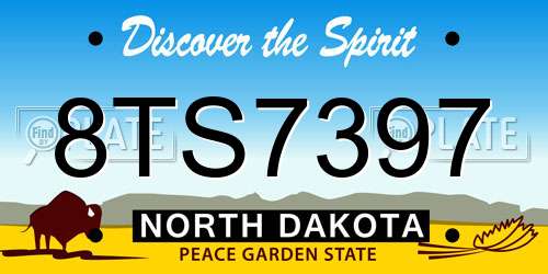8TS7397 North Dakota License Plate