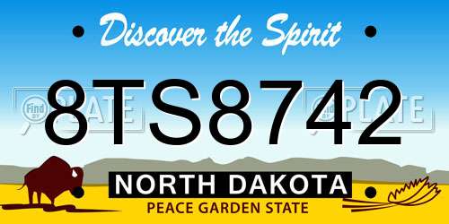 8TS8742 North Dakota License Plate
