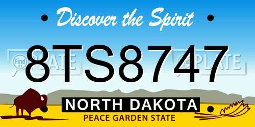8TS8747 North Dakota License Plate