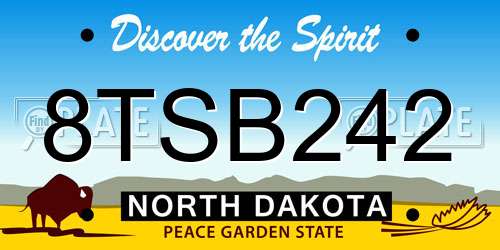 8TSB242 North Dakota License Plate