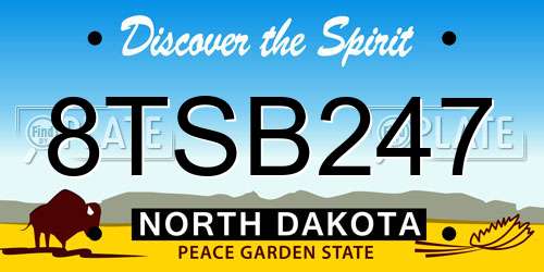 8TSB247 North Dakota License Plate