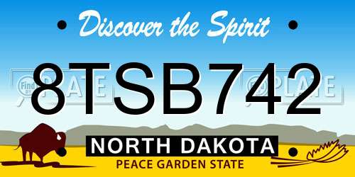 8TSB742 North Dakota License Plate