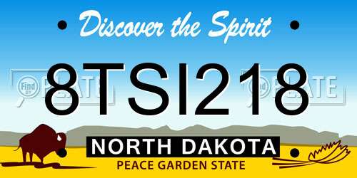 8TSI218 North Dakota License Plate