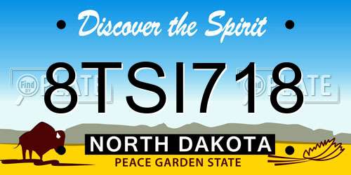 8TSI718 North Dakota License Plate
