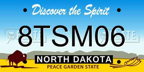 8TSM06 North Dakota License Plate