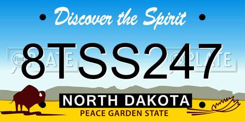 8TSS247 North Dakota License Plate