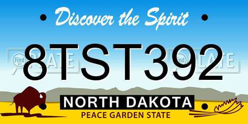 8TST392 North Dakota License Plate